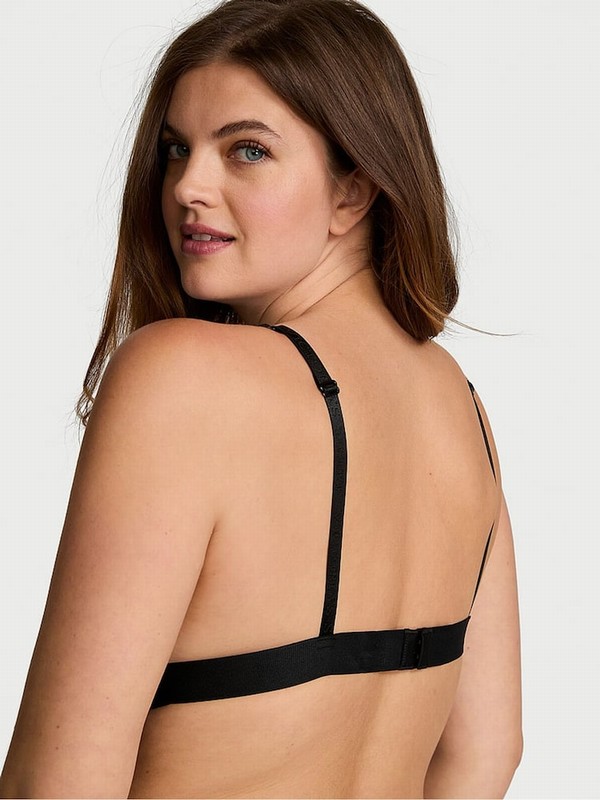 Black Victoria Secret Shine Patchlette Bras | JYQZC8796