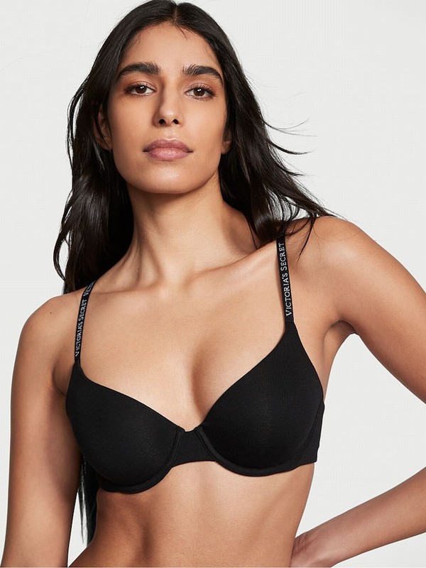 Black Victoria Secret Smooth Demi Lightly Lined Bras | DCPJO1624