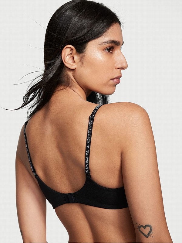 Black Victoria Secret Smooth Demi Lightly Lined Bras | DCPJO1624