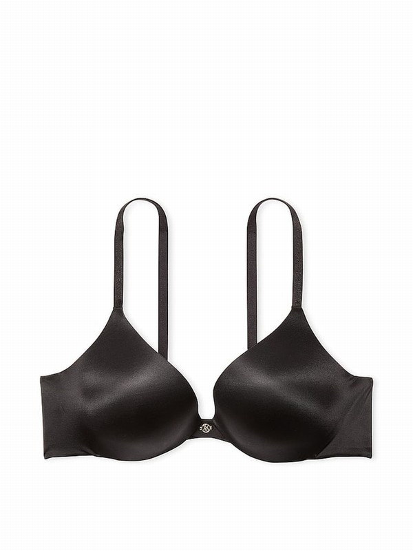 Black Victoria Secret Smooth Obsessed Push Up Bras | QAXWD0631