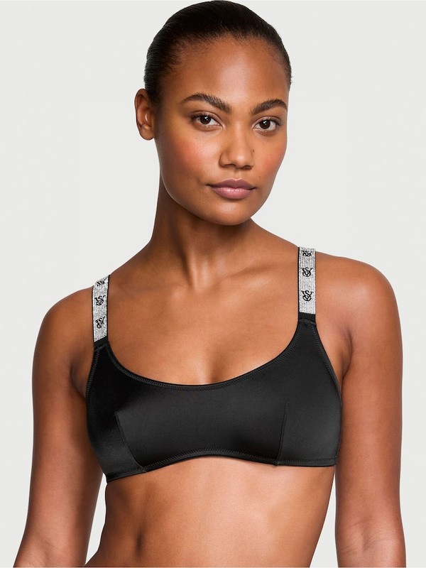 Black Victoria Secret Smooth Shine Straplette Bras | EMBLH2638