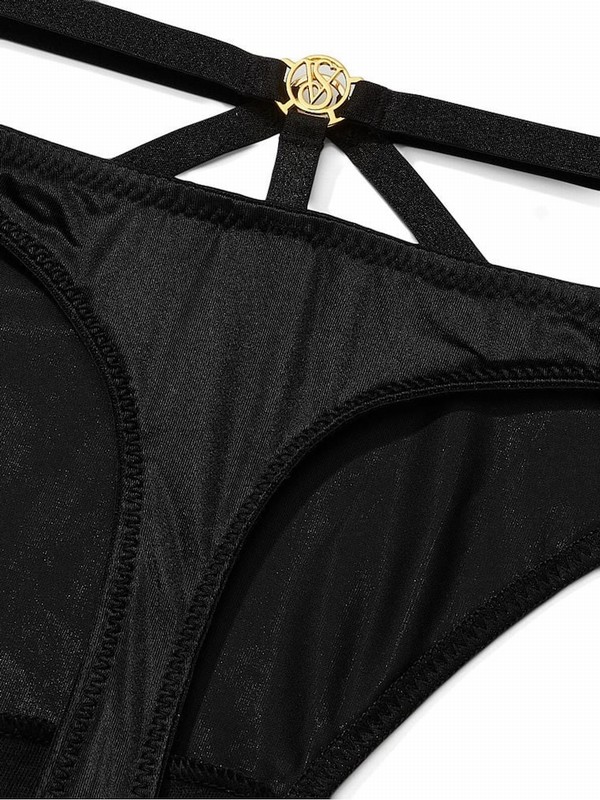 Black Victoria Secret Smooth Thong Underwear | YOTNE0728