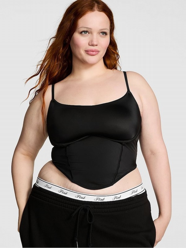 Black Victoria Secret Soft Stretch Corset Top Lingerie | TXUSE1042