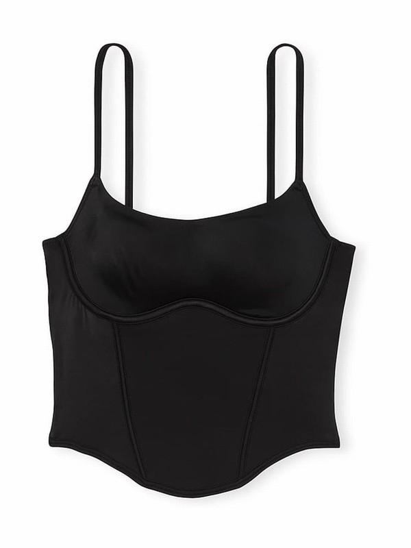 Black Victoria Secret Soft Stretch Corset Top Lingerie | TXUSE1042