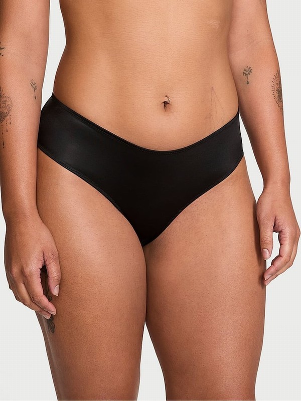 Black Victoria Secret Star Hardware Cheeky Open Back Underwear | NLEAR8531