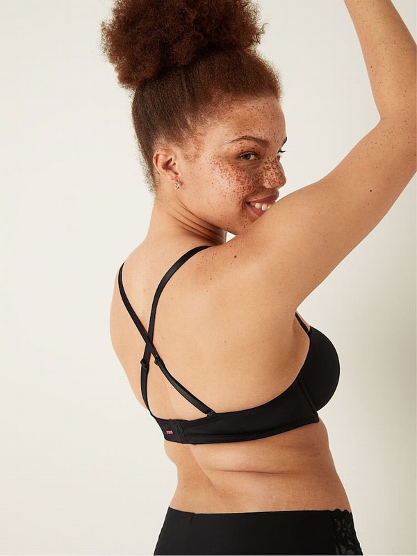 Black Victoria Secret Strapless Multiway Push Up Smooth Push Up Bras | DNKOL5279