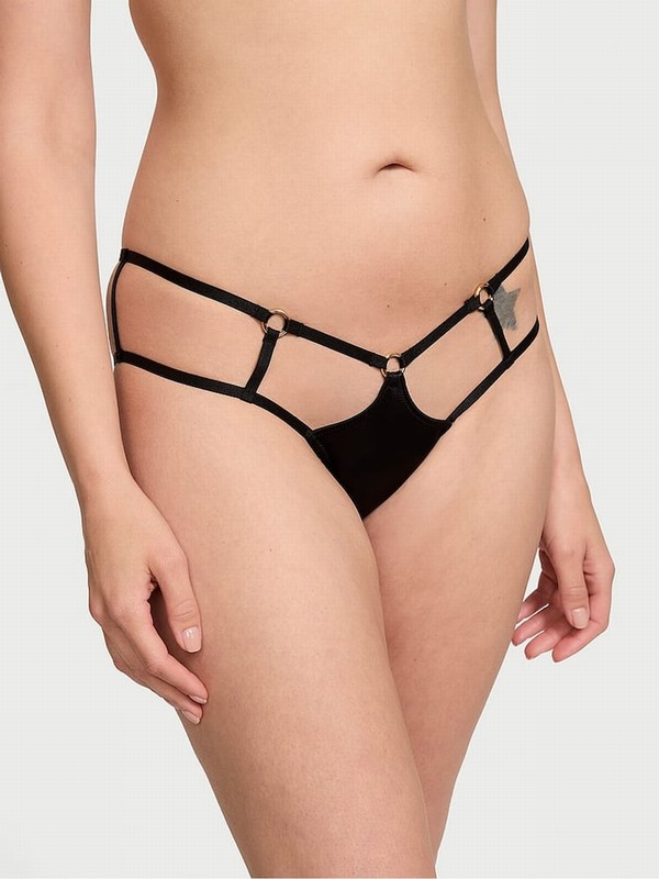 Black Victoria Secret Strappy Cheeky Underwear | HPEXS0149