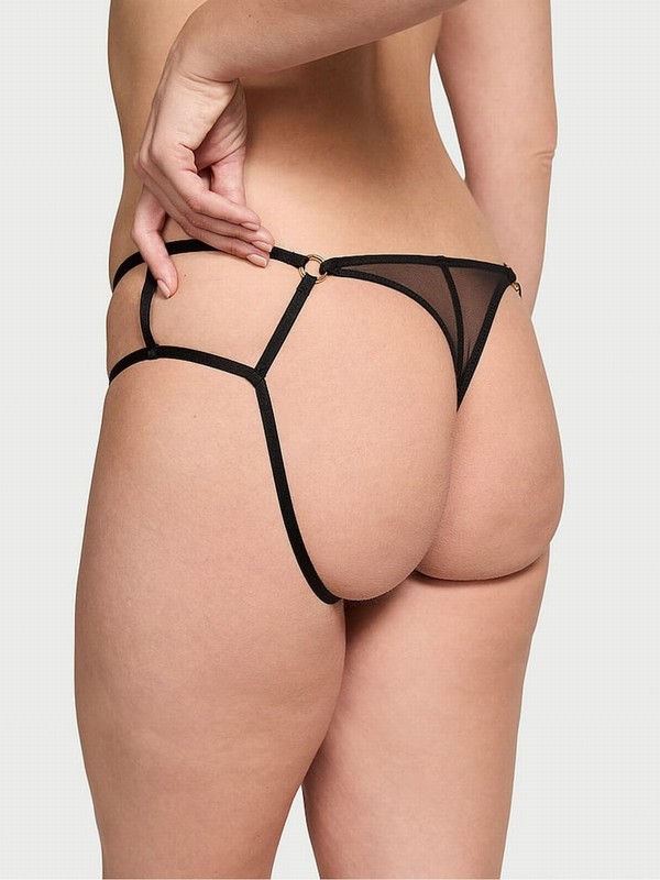 Black Victoria Secret Strappy Cheeky Underwear | HPEXS0149