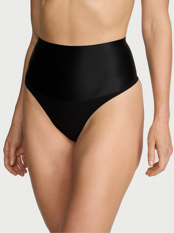 Black Victoria Secret Thong Shaping Underwear | QJRTC8691