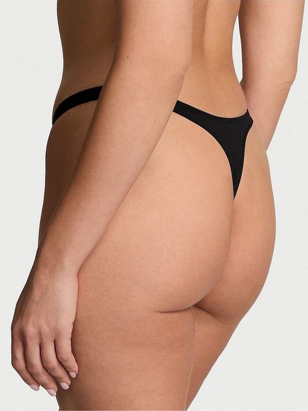 Black Victoria Secret Thong Star Shine Underwear | TPRYB4596