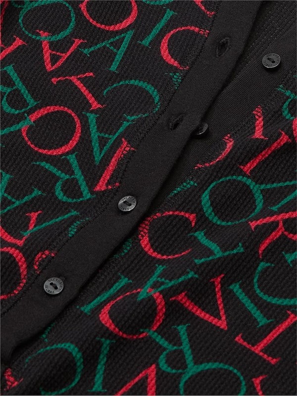 Black Victoria Secret Tossed Logo Thermal Nightwear | RGXWE1872