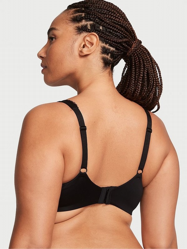 Black Victoria Secret Unlined Demi Invisible Lift Minimiser Bras | MEZRO8254