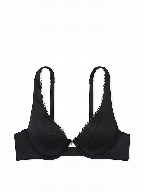 Black Victoria Secret Unlined Demi Invisible Lift Minimiser Bras | MEZRO8254