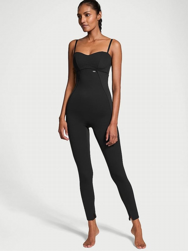 Black Victoria Secret VSX Elevate Balconette Jumpsuit | ILYQG4762