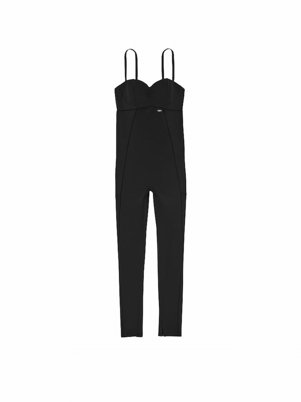 Black Victoria Secret VSX Elevate Balconette Jumpsuit | ILYQG4762
