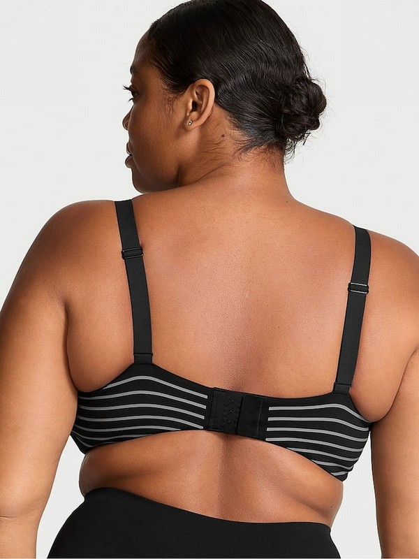 Black Victoria Secret VSX Fearless Reflective Balcony Bras | NCBSE8263