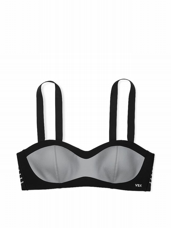 Black Victoria Secret VSX Fearless Reflective Balcony Bras | NCBSE8263