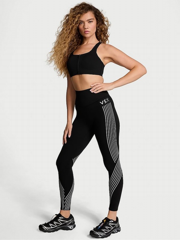 Black Victoria Secret VSX Fearless Reflective Leggings | ELPFX4987