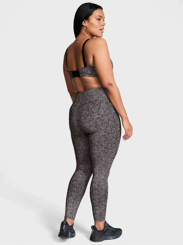 Black Victoria Secret VSX Fearless Reflective Lace Leggings | WJDNV5862