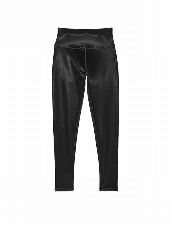 Black Victoria Secret VSX Matte Shine Activate Leggings | JVKRN6708