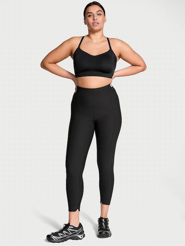 Black Victoria Secret VSX Rib Leggings | FGAVH1057