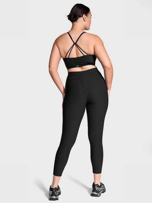 Black Victoria Secret VSX Rib Leggings | FGAVH1057