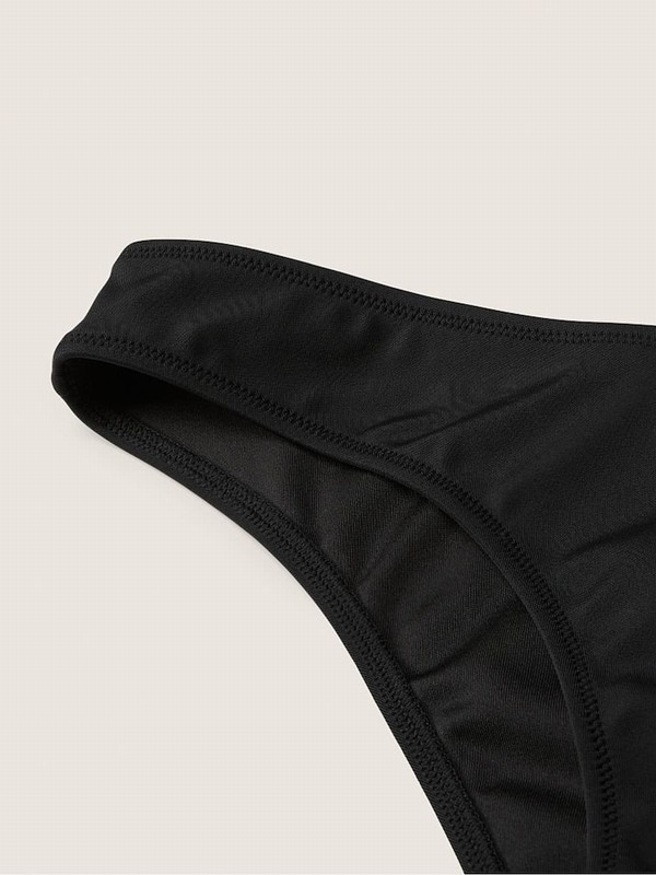 Black Victoria Secret V Front Bikini Bottom | UZEQP0479