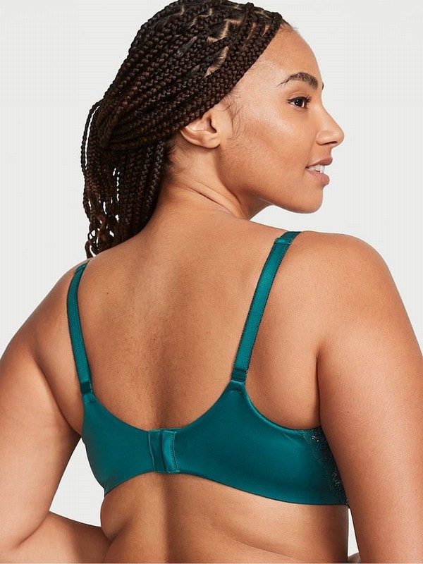 Black / Dark Green Victoria Secret Ivy Floral Full Cup Bras | FSMHY8064