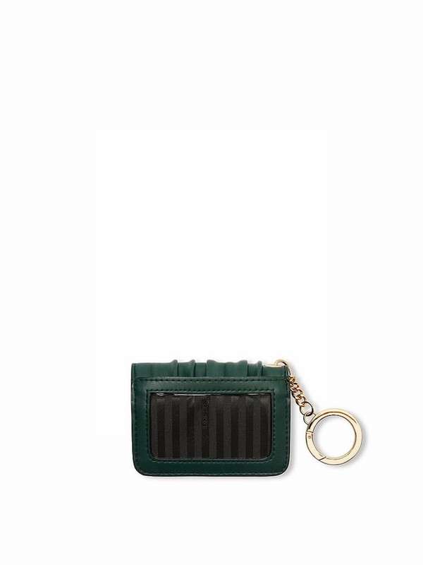 Black / Dark Green Victoria Secret Ivy Foldable Card Case Keyrings | WDVLX4235