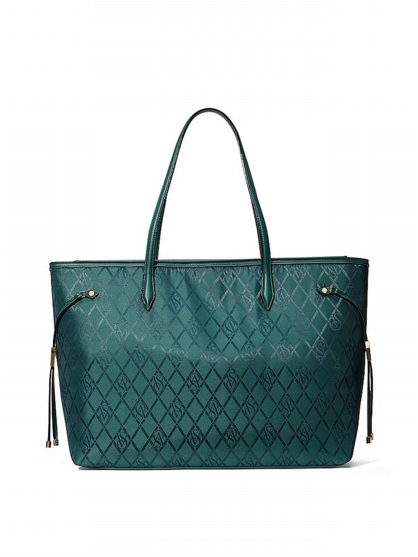 Black / Dark Green Victoria Secret Ivy Tote Bags | RNVOU5106
