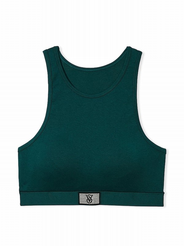 Black / Dark Green Victoria Secret Ivylette Low Impact Bras | BVQOA2756