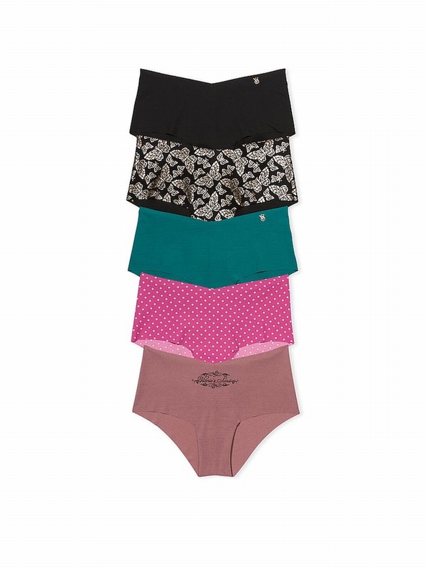 Black / Green / Pink Victoria Secret Cheeky 5 Pack Underwear | FPZXS7329