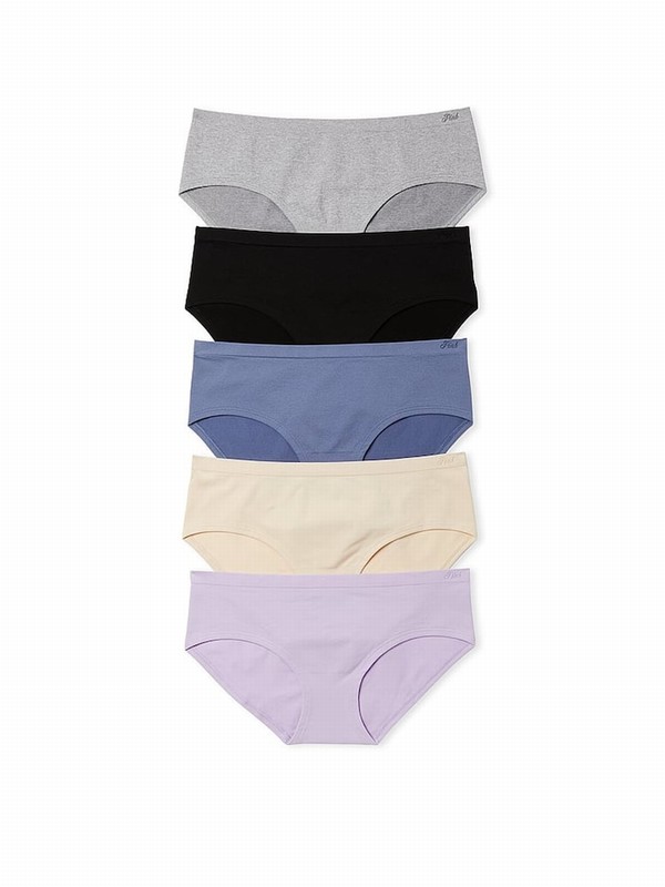 Black / Grey / Beige / Blue / Purple Victoria Secret 5 Pack Underwear | LNTQO9214