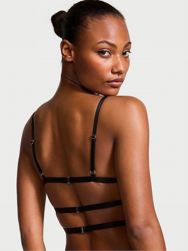 Black / Leopard Victoria Secret Bralette EmbroideBra Bras | IOESK0179