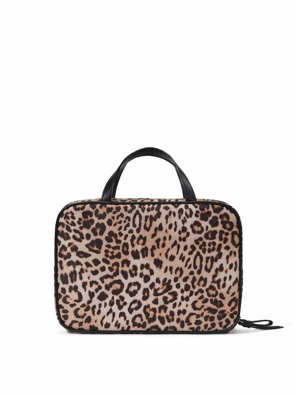 Black / Leopard Victoria Secret Jetsetter Hanging Makeup Bag | WPDUB7089