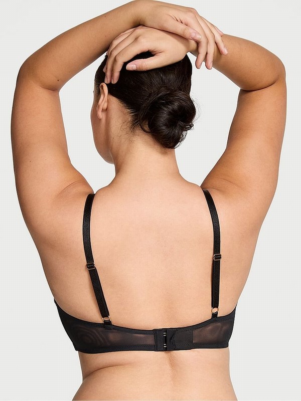 Black / Leopard Victoria Secret Push Up EmbroideBra Bras | MKYFV8603