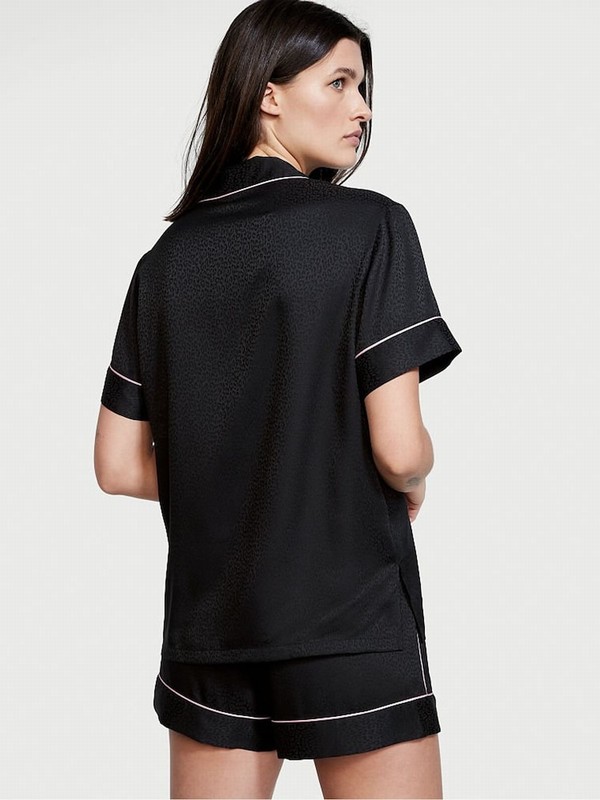 Black / Leopard Victoria Secret Satin Nightwear | DQNPB1408