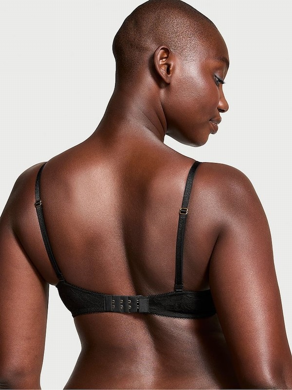 Black / Rose Victoria Secret Add 2 Cups Push Up Lace Bras | PQXLS3218