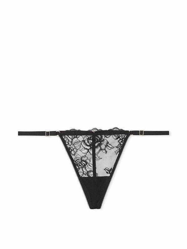 Black / Rose Victoria Secret G String Lace Underwear | YQVKA5213