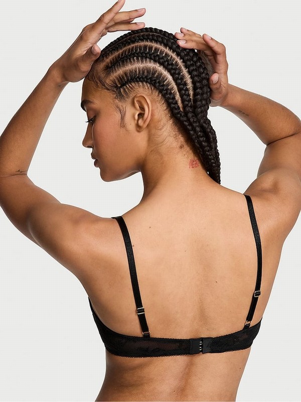 Black / Rose Victoria Secret Unlined Demi Lace Bras | RJPTO3524