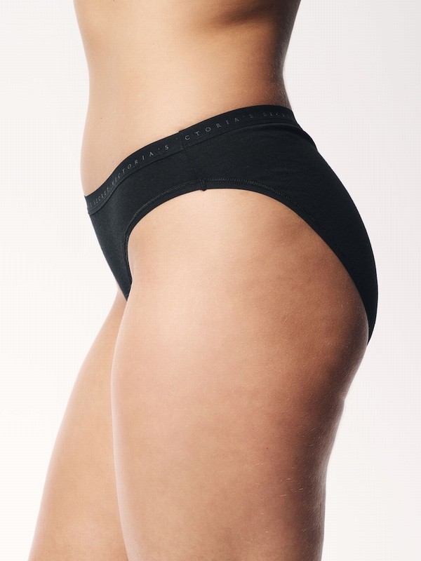 Black / White / Beige Victoria Secret Black/Nude Bikini Logo 4 Pack Underwear | BTJSN2078