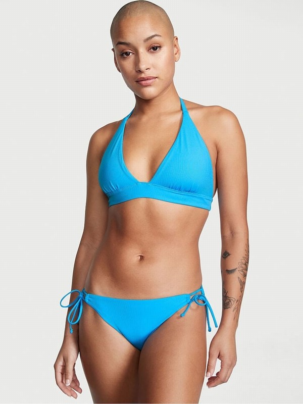Blue Victoria Secret Capri Halter Bikini Top | QUYSJ1307