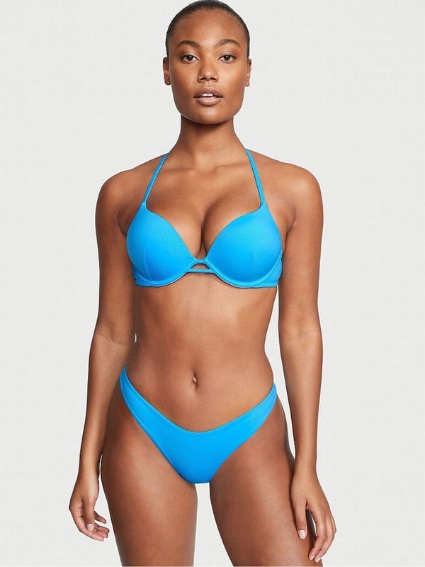 Blue Victoria Secret Capri Push Up Bikini Top | FJKUR7261