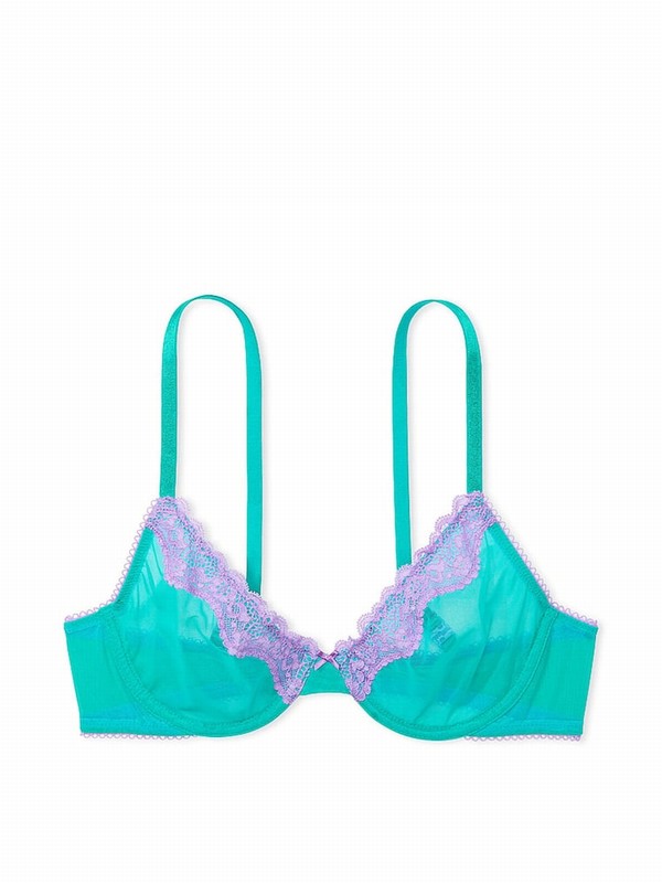 Blue Victoria Secret Capri Sea Unlined Demi Bras | BLHSD3105