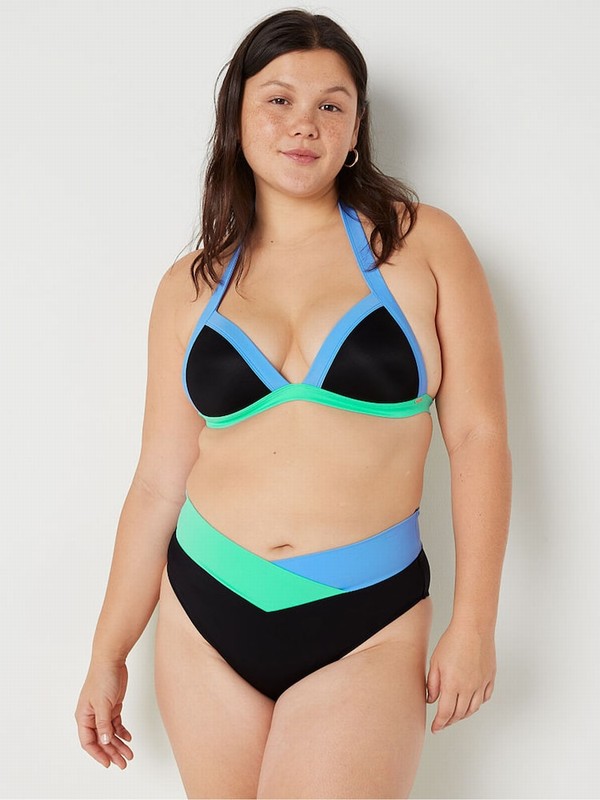 Blue Victoria Secret Cornflower Colour Block Cross Over Bikini Bottom | CIJGO7038