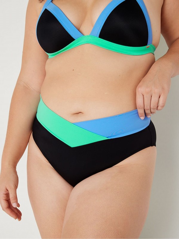 Blue Victoria Secret Cornflower Colour Block Cross Over Bikini Bottom | CIJGO7038