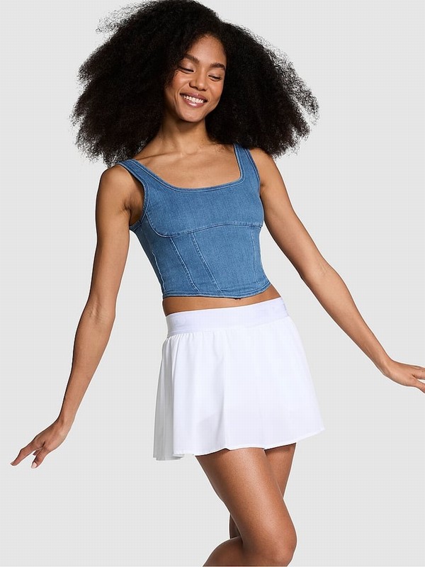 Blue Victoria Secret Denim Corsetlette Lingerie | KSYOW7258