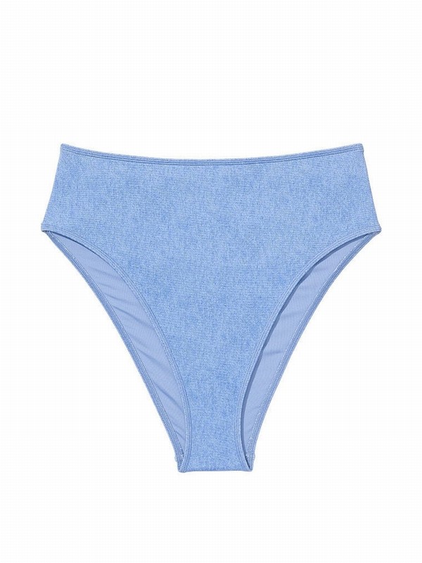Blue Victoria Secret Denim High Waisted Bikini Bottom | NLWJU2096