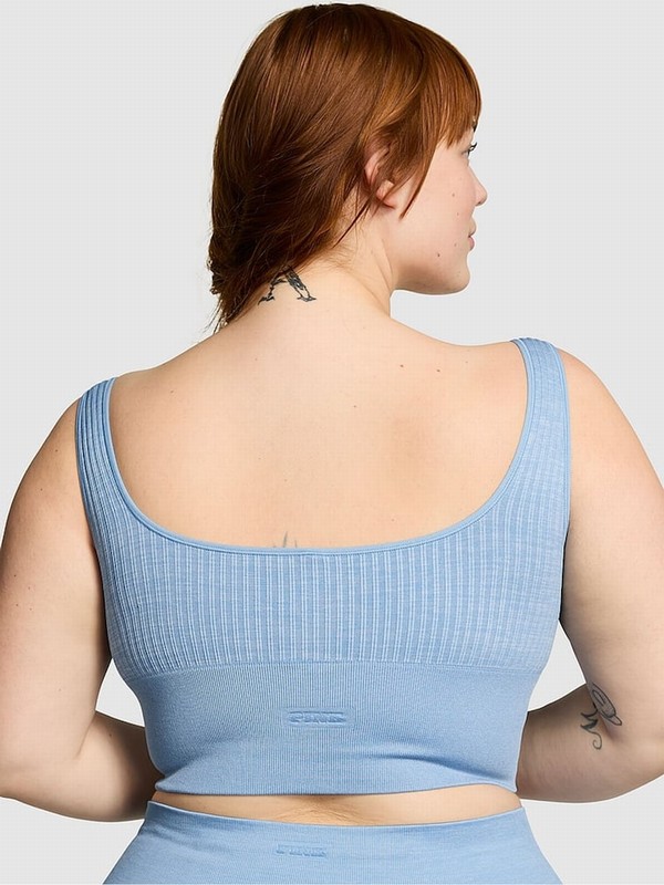Blue Victoria Secret Denim Seamless Low Impact Bras | BLXGU9436
