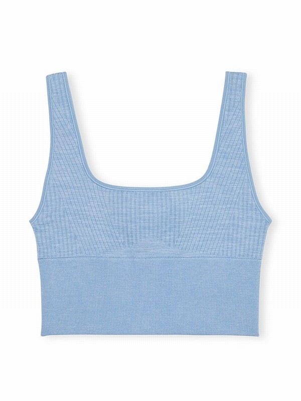 Blue Victoria Secret Denim Seamless Low Impact Bras | BLXGU9436